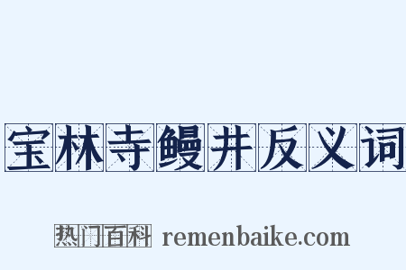 宝林寺鳗井反义词是什么意思的图片
